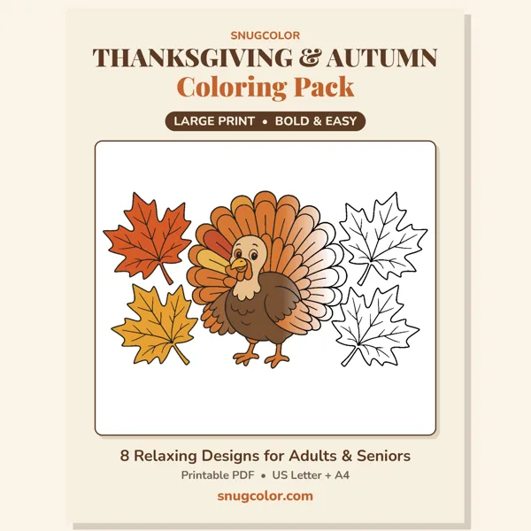 Thanksgiving & Autumn Coloring Pack cover