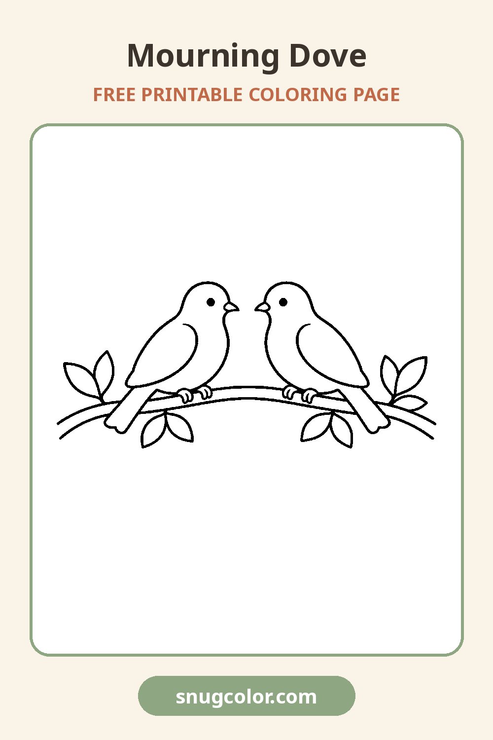 Mourning Dove Coloring Page Pinterest pin